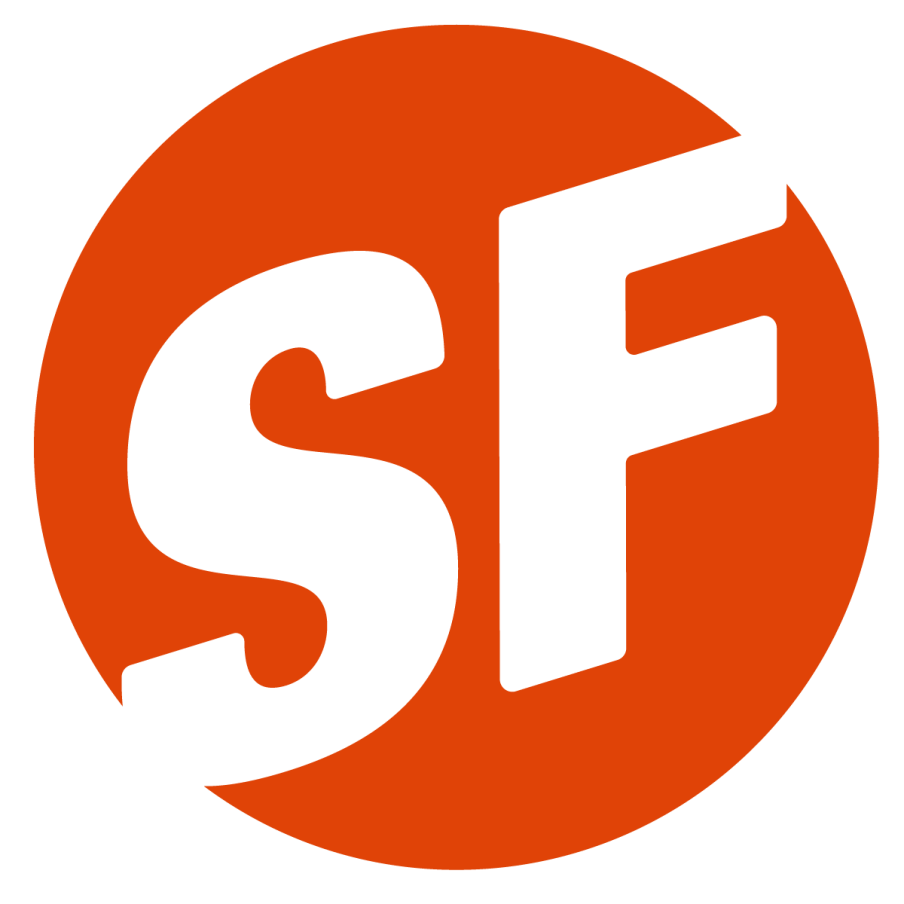 Only in SF logo - the letters SF in an orange circle