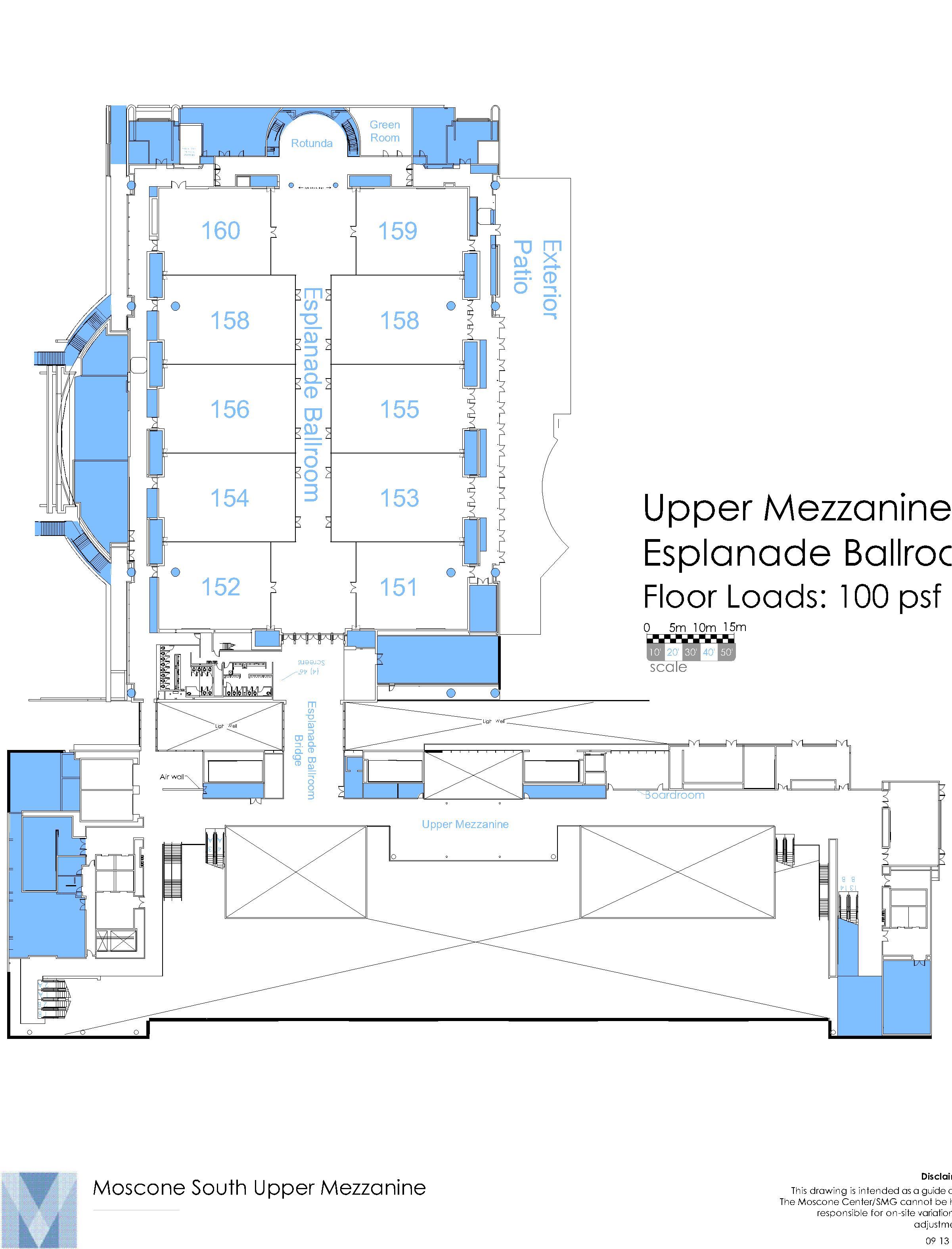 Moscone South Upper Mezzanine Floorplan