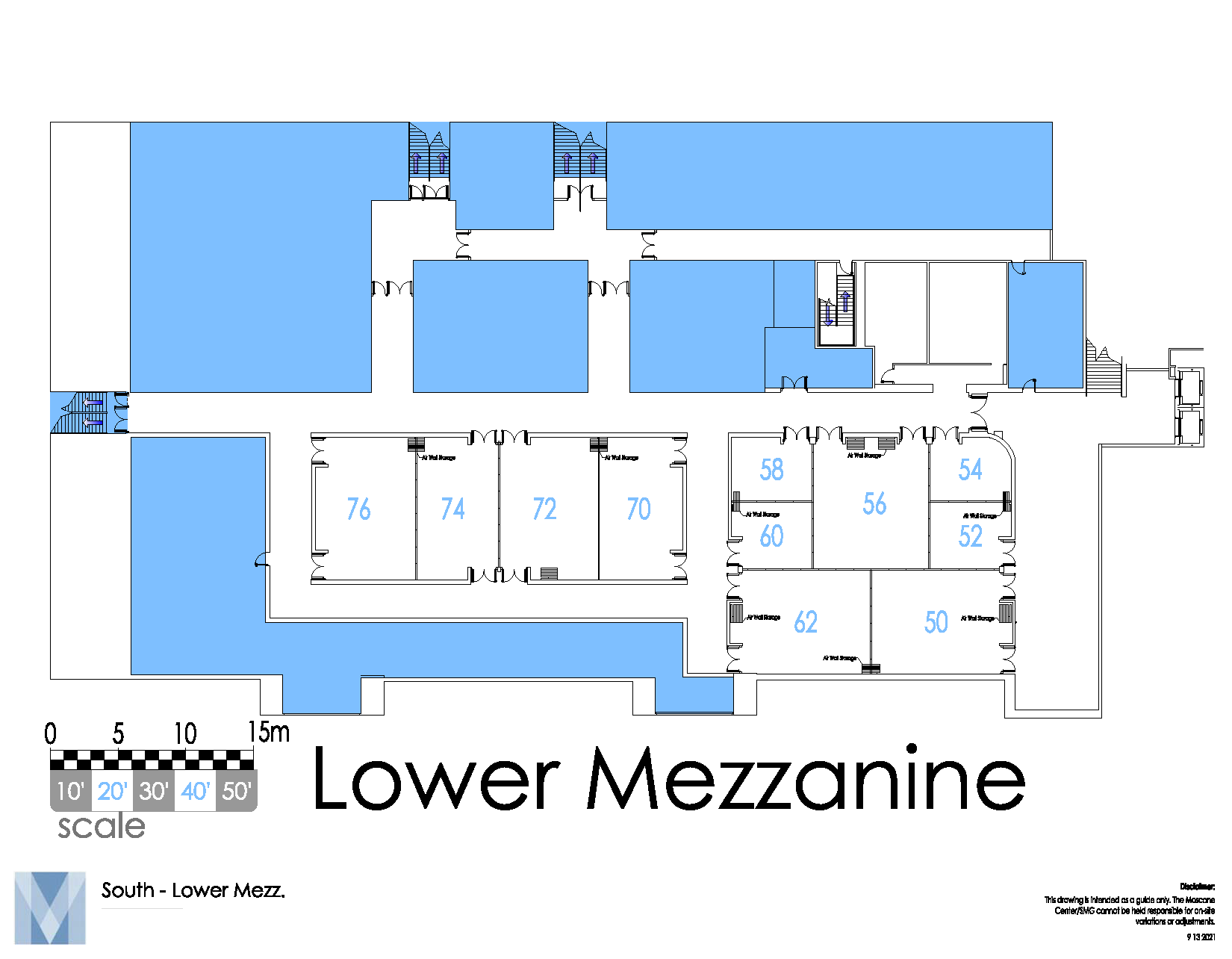 Moscone Lower Mezzanine Floorplan